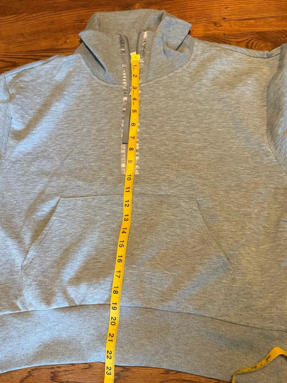 Earth Yoga Quarter Zip Pullover Heather Gray Size L